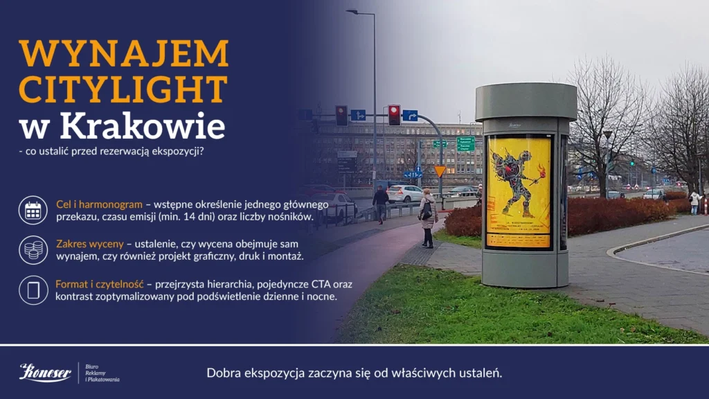 Wynajem citylight w Krakowie
