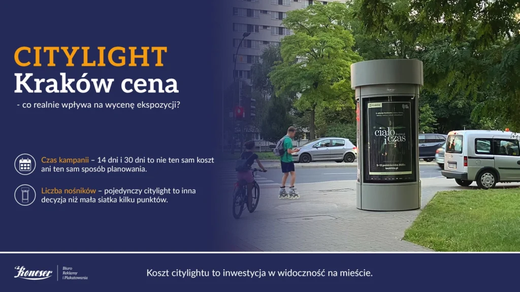 Citylight w Krakowie – cena reklamy